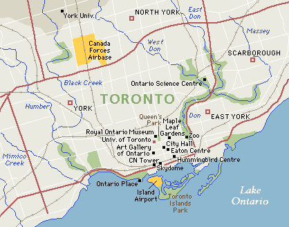Carte de localisation de Toronto